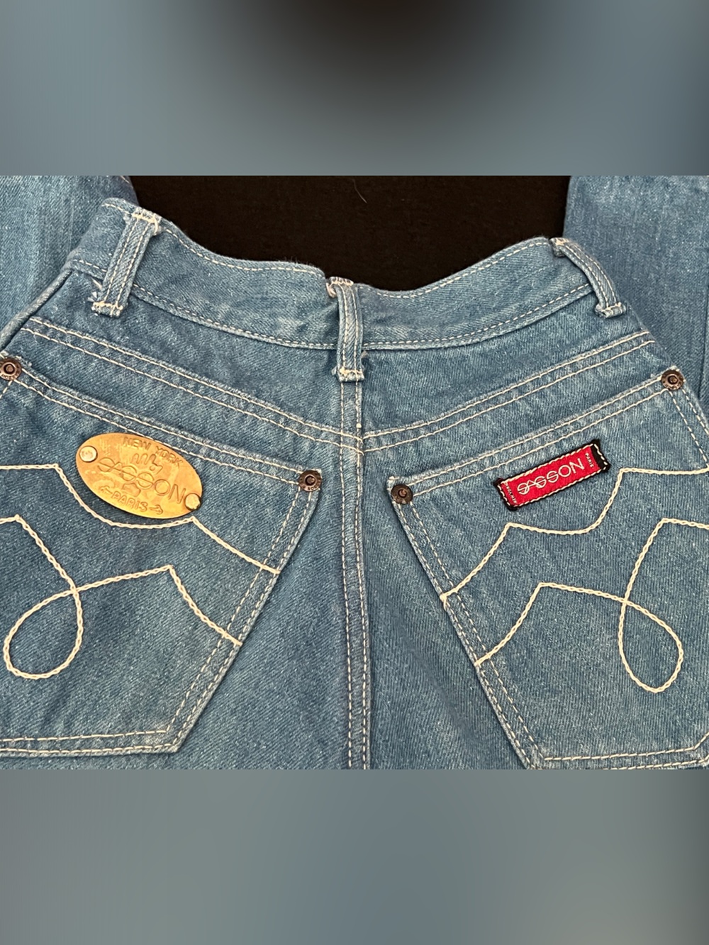 VTG 70s 80s Sasson French-Made Designer Disco Jeans High Rise - Sz 24